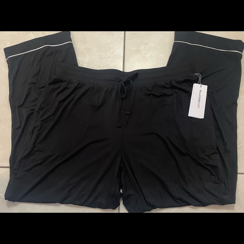 Black Cool & Calm Liz Claiborne Pajama Pants - Picture 3 of 12